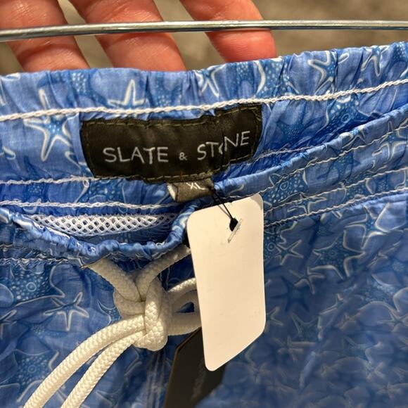 Slate & Stone NWT Men’s Blue Lightweight 6” Swim Suit in size XL with Pockets. - Picture 7 of 10